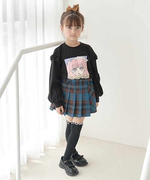 Lycee mine（リセマイン）の「チェックプリーツスカート(インパン付き)（スカート・キッズ・マスタード/インディゴブルー/ベージュ/ブラック/モスグリーン・140cm/120cm/150cm/130cm/110cm/100cm）」の12枚目の写真