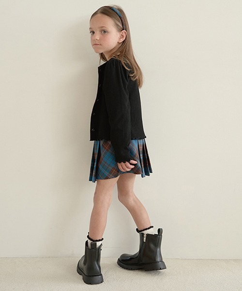 Lycee mine（リセマイン）の「チェックプリーツスカート(インパン付き)（スカート・キッズ・マスタード/インディゴブルー/ベージュ/ブラック/モスグリーン・140cm/120cm/150cm/130cm/110cm/100cm）」の14枚目の写真