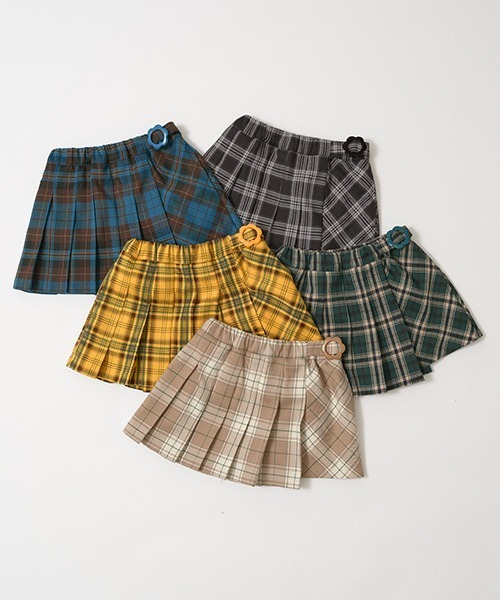 Lycee mine（リセマイン）の「チェックプリーツスカート(インパン付き)（スカート・キッズ・マスタード/インディゴブルー/ベージュ/ブラック/モスグリーン・140cm/120cm/150cm/130cm/110cm/100cm）」の18枚目の写真