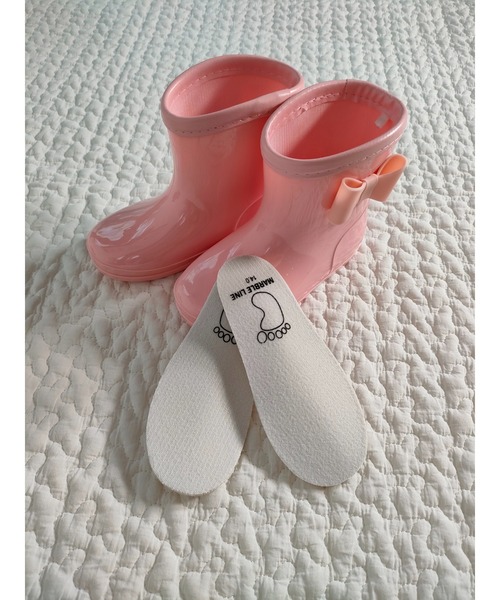 Marble Line(マーブルライン)の「ML リボン付きレインシューズ(レインシューズ・キッズ・ピンク/ネイビー・14/15 /16/17/18)」の5枚目の写真