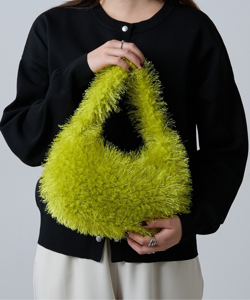 COLONY 2139（コロニートゥーワンスリーナイン）の「フリンジボアバッグ（ハンドバッグ・レディース・ブルー/ライム/ブラック・FREE）」の3枚目の写真