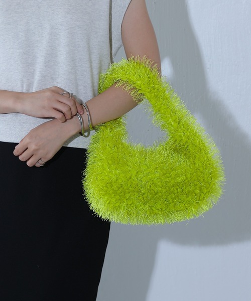 COLONY 2139（コロニートゥーワンスリーナイン）の「フリンジボアバッグ（ハンドバッグ・レディース・ブルー/ライム/ブラック・FREE）」の6枚目の写真