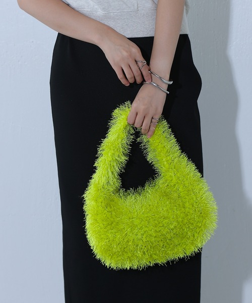 COLONY 2139（コロニートゥーワンスリーナイン）の「フリンジボアバッグ（ハンドバッグ・レディース・ブルー/ライム/ブラック・FREE）」の7枚目の写真