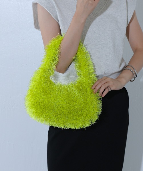 COLONY 2139（コロニートゥーワンスリーナイン）の「フリンジボアバッグ（ハンドバッグ・レディース・ブルー/ライム/ブラック・FREE）」の9枚目の写真