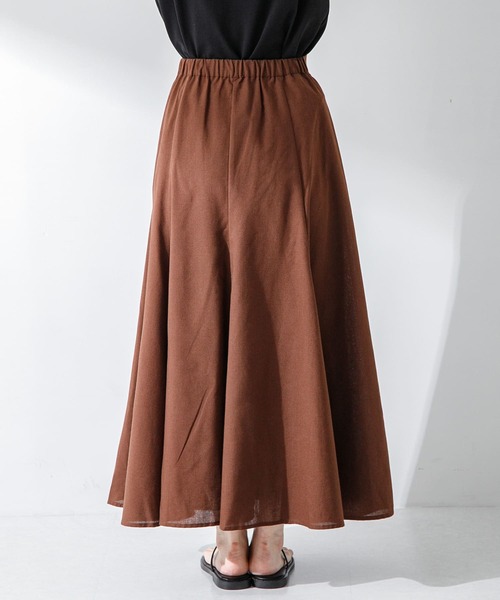 URBAN RESEARCH Sonny Label（アーバンリサーチサニーレーベル）の「『UR TECH 高機能リネン』リネン混マーメイドフレアスカート（スカート・レディース・ブラウン/ブルー/チェック・36/38）」の15枚目の写真