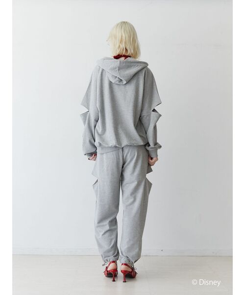 jouetie（ジュエティ）の「【ミッキー＆ミニー】ロゴスリットスウェットパンツ【セットアップ対応】（スウェットパンツ・レディース・ピンク/グレー・MEDIUM）」の8枚目の写真