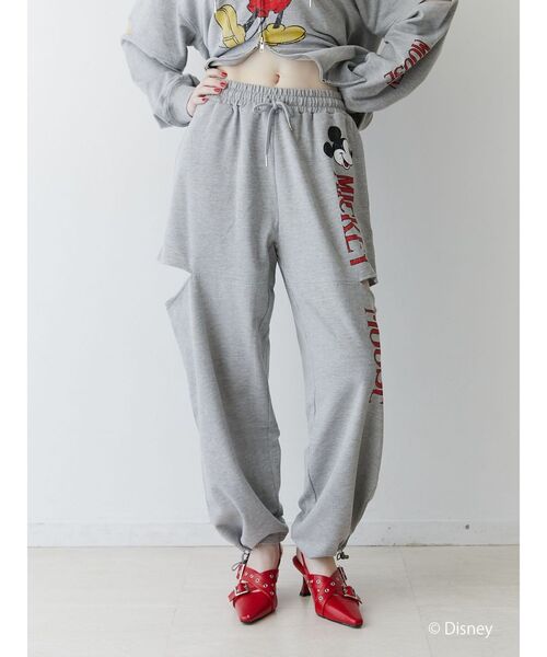 jouetie（ジュエティ）の「【ミッキー＆ミニー】ロゴスリットスウェットパンツ【セットアップ対応】（スウェットパンツ・レディース・ピンク/グレー・MEDIUM）」の11枚目の写真
