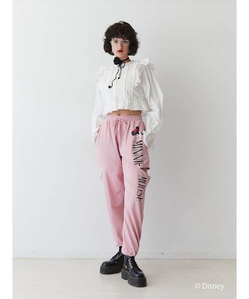 jouetie（ジュエティ）の「【ミッキー＆ミニー】ロゴスリットスウェットパンツ【セットアップ対応】（スウェットパンツ・レディース・ピンク/グレー・MEDIUM）」の15枚目の写真
