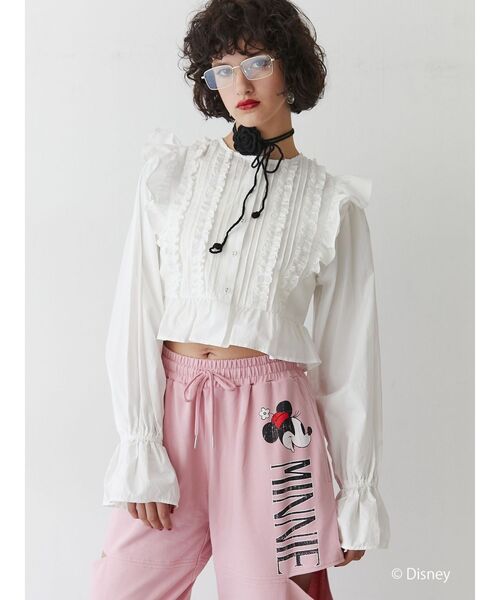 jouetie（ジュエティ）の「【ミッキー＆ミニー】ロゴスリットスウェットパンツ【セットアップ対応】（スウェットパンツ・レディース・ピンク/グレー・MEDIUM）」の16枚目の写真