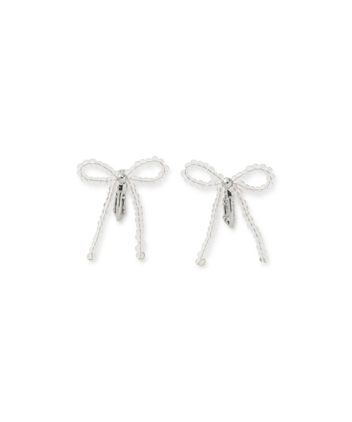 ROPE' PICNIC（ロペピクニック）の「シャイニービーズリボンイヤリング（イヤリング・レディース・ピンク/シルバー・FREE）」の2枚目の写真