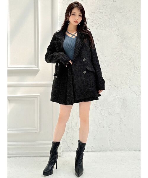 RESEXXY（リゼクシー）の「ツイードミニスカート【セットアップ着用可能】（スカート・レディース・グレー/ブラック/レッド・FREE）」の9枚目の写真