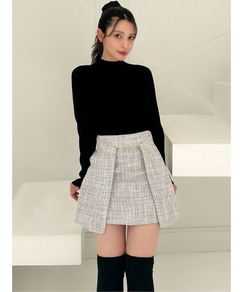RESEXXY（リゼクシー）の「ツイードミニスカート【セットアップ着用可能】（スカート・レディース・グレー/ブラック/レッド・FREE）」の15枚目の写真