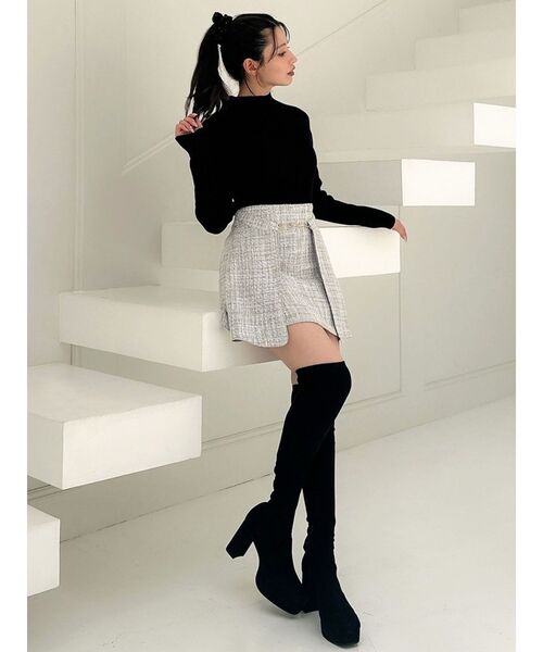 RESEXXY（リゼクシー）の「ツイードミニスカート【セットアップ着用可能】（スカート・レディース・グレー/ブラック/レッド・FREE）」の16枚目の写真