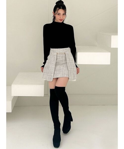 RESEXXY（リゼクシー）の「ツイードミニスカート【セットアップ着用可能】（スカート・レディース・グレー/ブラック/レッド・FREE）」の17枚目の写真