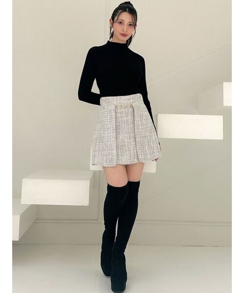 RESEXXY（リゼクシー）の「ツイードミニスカート【セットアップ着用可能】（スカート・レディース・グレー/ブラック/レッド・FREE）」の18枚目の写真