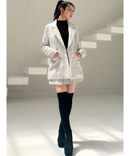 RESEXXY（リゼクシー）の「ツイードミニスカート【セットアップ着用可能】（スカート・レディース・グレー/ブラック/レッド・FREE）」の19枚目の写真