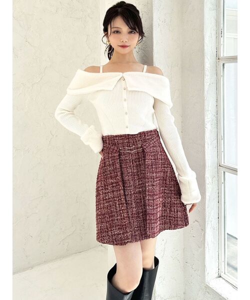 RESEXXY（リゼクシー）の「ツイードミニスカート【セットアップ着用可能】（スカート・レディース・グレー/ブラック/レッド・FREE）」の20枚目の写真