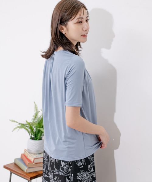Jayro(ジャイロ)の「クールサテンネックレス付プルオーバー(Tシャツ/カットソー・レディース・ブラック/ホワイト系その他/ピンク/サックスブルー・M)」の22枚目の写真