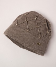CA4LA 装飾付きベージュニット帽 EX PLATINA FOX 6(ONESIZE BEIGE): ニットキャップ｜帽子通販