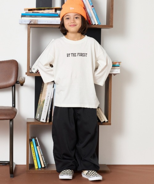 Auntie Rosa Holiday（アンティローザホリデー）の「バックプリントカレッジロゴルーズTEE（Tシャツ/カットソー・キッズ・ネイビー/オフホワイト/ブルー・130/140/150/160）」の13枚目の写真