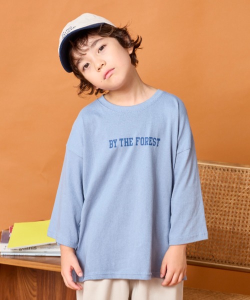 Auntie Rosa Holiday（アンティローザホリデー）の「バックプリントカレッジロゴルーズTEE（Tシャツ/カットソー・キッズ・ネイビー/オフホワイト/ブルー・130/140/150/160）」の4枚目の写真