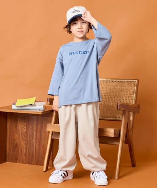 Auntie Rosa Holiday（アンティローザホリデー）の「バックプリントカレッジロゴルーズTEE（Tシャツ/カットソー・キッズ・ネイビー/オフホワイト/ブルー・130/140/150/160）」の7枚目の写真