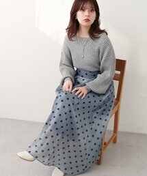 osonoシャイニードットプリントスカート
