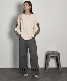 THE YOn | アイレットヘムツイルワイドパンツ(チノパンツ)