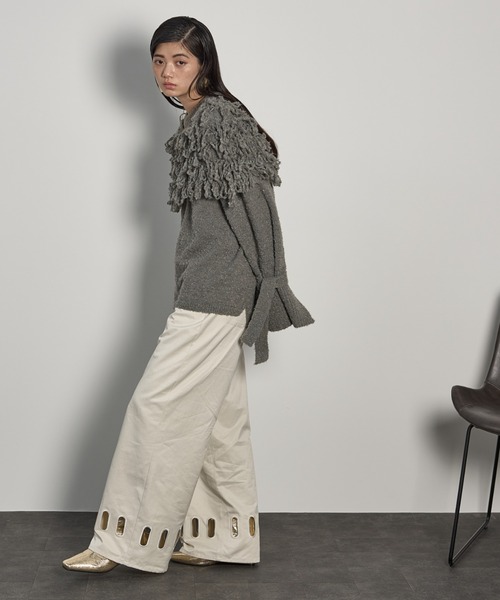 THE YOn（ザヨン）の「アイレットヘムツイルワイドパンツ（チノパンツ・レディース・レディッシュグレー/アイボリー/チャコールグレー・S/M）」の20枚目の写真