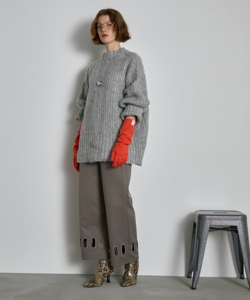 THE YOn（ザヨン）の「アイレットヘムツイルワイドパンツ（チノパンツ・レディース・レディッシュグレー/アイボリー/チャコールグレー・S/M）」の8枚目の写真