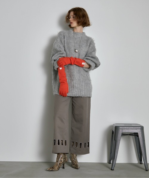 THE YOn（ザヨン）の「アイレットヘムツイルワイドパンツ（チノパンツ・レディース・レディッシュグレー/アイボリー/チャコールグレー・S/M）」の9枚目の写真