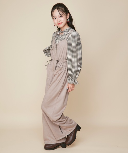 JENNI love（ジェニィラブ）の「フロントZIPロングサロペ（サロペット/オーバーオール・キッズ・ベージュ/カーキ・130cm/140cm/150cm/160cm）」の7枚目の写真