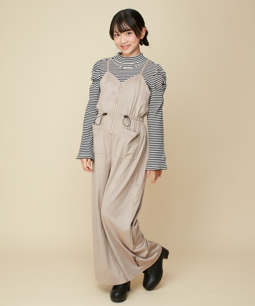 JENNI love（ジェニィラブ）の「フロントZIPロングサロペ（サロペット/オーバーオール・キッズ・ベージュ/カーキ・130cm/140cm/150cm/160cm）」の21枚目の写真