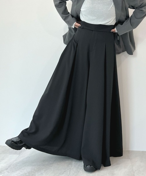 Futier land（フューティアランド）の「ハイウエストベルトワイドスラックス（スラックス・レディース・ライトベージュ/ブラック/グレー・SMALL/MEDIUM/LARGE）」の4枚目の写真