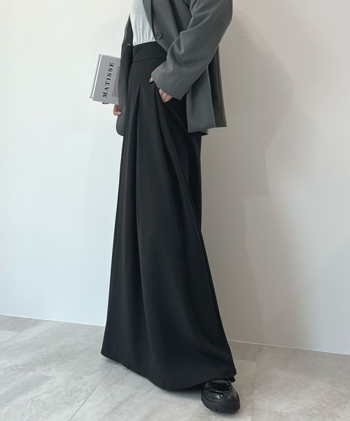 Futier land（フューティアランド）の「ハイウエストベルトワイドスラックス（スラックス・レディース・ライトベージュ/ブラック/グレー・SMALL/MEDIUM/LARGE）」の6枚目の写真