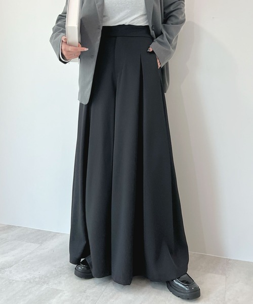 Futier land（フューティアランド）の「ハイウエストベルトワイドスラックス（スラックス・レディース・ライトベージュ/ブラック/グレー・SMALL/MEDIUM/LARGE）」の7枚目の写真