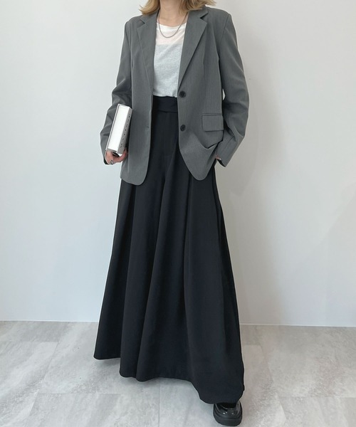 Futier land（フューティアランド）の「ハイウエストベルトワイドスラックス（スラックス・レディース・ライトベージュ/ブラック/グレー・SMALL/MEDIUM/LARGE）」の11枚目の写真