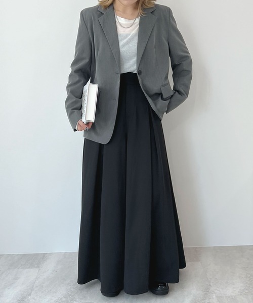 Futier land（フューティアランド）の「ハイウエストベルトワイドスラックス（スラックス・レディース・ライトベージュ/ブラック/グレー・SMALL/MEDIUM/LARGE）」の13枚目の写真