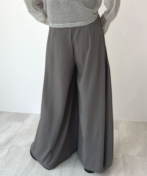 Futier land（フューティアランド）の「ハイウエストベルトワイドスラックス（スラックス・レディース・ライトベージュ/ブラック/グレー・SMALL/MEDIUM/LARGE）」の14枚目の写真