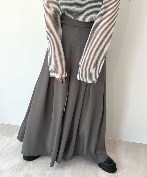 Futier land（フューティアランド）の「ハイウエストベルトワイドスラックス（スラックス・レディース・ライトベージュ/ブラック/グレー・SMALL/MEDIUM/LARGE）」の16枚目の写真