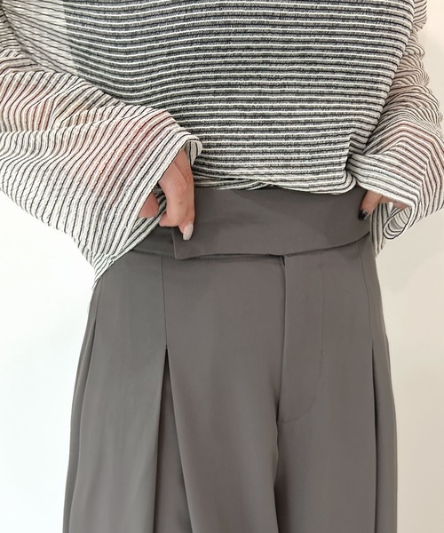 Futier land（フューティアランド）の「ハイウエストベルトワイドスラックス（スラックス・レディース・ライトベージュ/ブラック/グレー・SMALL/MEDIUM/LARGE）」の17枚目の写真