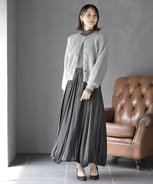 rps（アールピーエス）の「ギャザーレースネックカットソー（Tシャツ/カットソー・レディース・アイボリー/ブラック/グレイッシュブルー/ピンク/グレイッシュベージュ/チャコールグレー・フリー）」の15枚目の写真