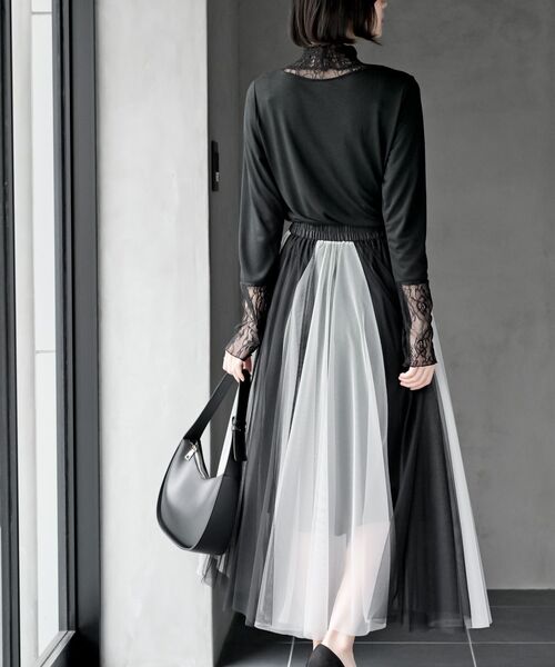 rps（アールピーエス）の「ギャザーレースネックカットソー（Tシャツ/カットソー・レディース・アイボリー/ブラック/グレイッシュブルー/ピンク/グレイッシュベージュ/チャコールグレー・フリー）」の19枚目の写真