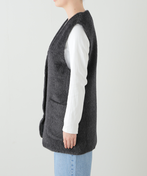 SAYAKADAVIS(サヤカディヴィス)の「SAYAKA DAVIS ECO FUR RVERSIBLE VEST TBL6-SAF:ベスト(ベスト・レディース・ブラック・SMALL)」の9枚目の写真