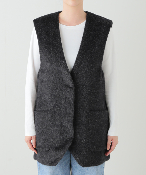 SAYAKADAVIS(サヤカディヴィス)の「SAYAKA DAVIS ECO FUR RVERSIBLE VEST TBL6-SAF:ベスト(ベスト・レディース・ブラック・SMALL)」の6枚目の写真
