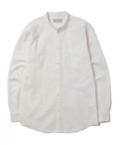 B:MING by BEAMS（ビーミングバイビームス）の「ビーミング by ビームス / ライスドビーバンドシャツ（シャツ/ブラウス・メンズ・ホワイト/ネイビー・MEDIUM/LARGE/SMALL）」の4枚目の写真