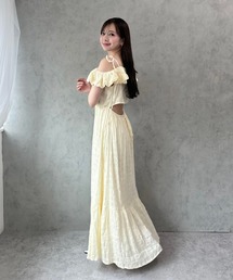 off shoulder maxi one piece / オフショルマキシワンピース