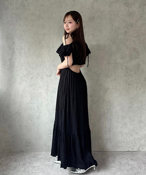 favclo.(ファブクロ)の「off shoulder maxi one piece / オフショルマキシワンピース(ワンピース・レディース・ブラック/アイボリー/ピンク・FREE)」の11枚目の写真