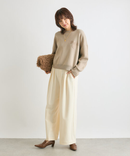 RIVE DROITE（リヴドロワ）の「【秋冬素材が登場！】両面起毛タックワイドスラックス（スラックス・レディース・ブラック/グレー/オフホワイト・38/36）」の14枚目の写真