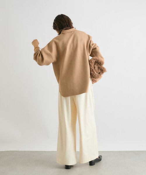 RIVE DROITE（リヴドロワ）の「【秋冬素材が登場！】両面起毛タックワイドスラックス（スラックス・レディース・ブラック/グレー/オフホワイト・38/36）」の18枚目の写真